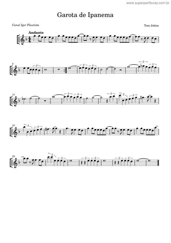 Partitura da música Garota De Ipanema v.35
