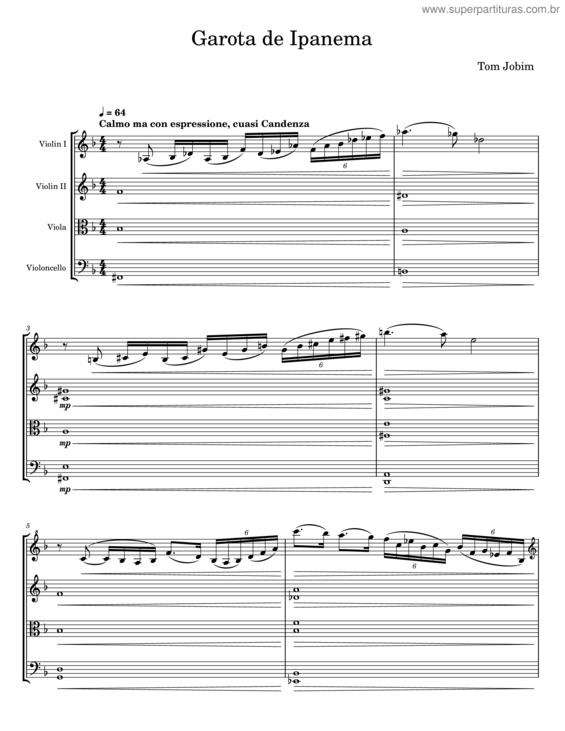 Partitura da música Garota De Ipanema v.37