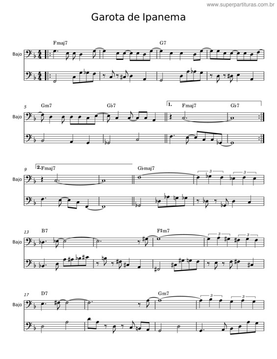 Partitura da música Garota De Ipanema v.40