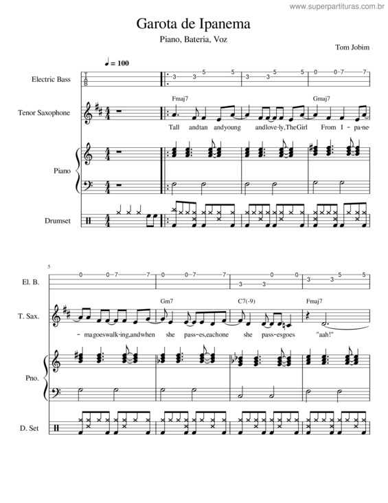 Partitura da música Garota De Ipanema v.41