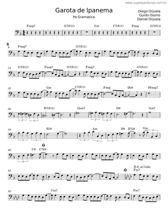 Partitura da música Garota De Ipanema v.43