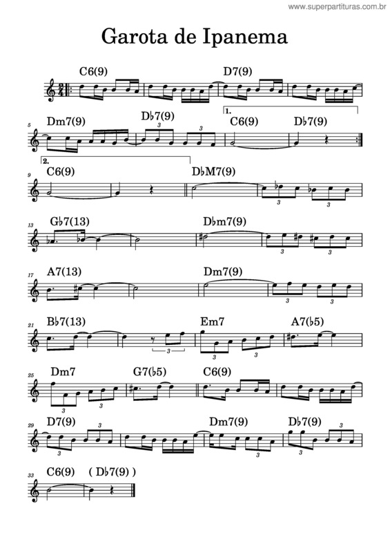 Partitura da música Garota De Ipanema v.45
