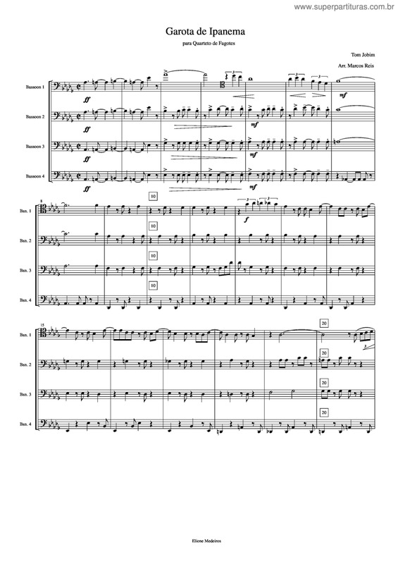 Partitura da música Garota De Ipanema v.6