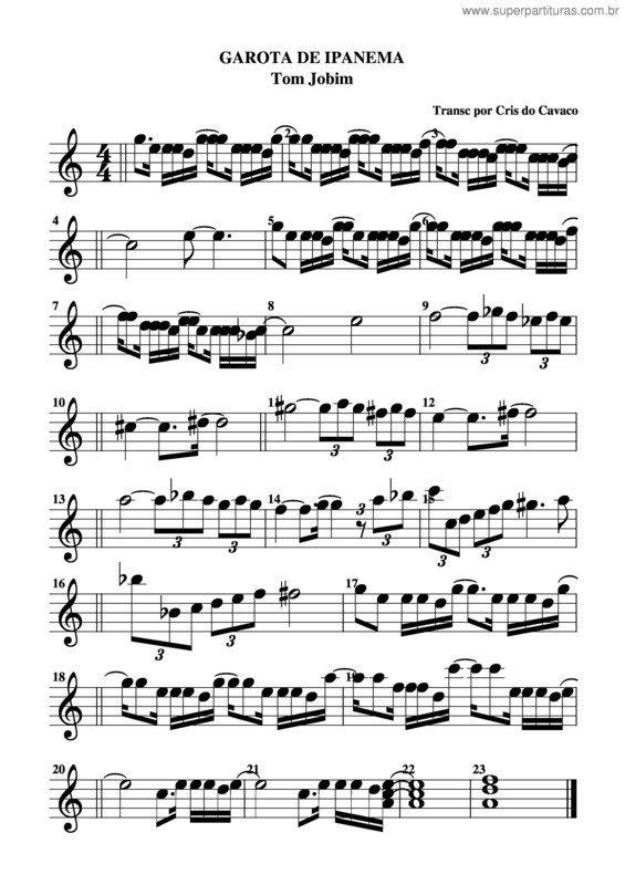 Partitura da música Garota De Ipanema v.7