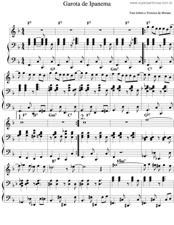 Partitura da música Garota De Ipanema v.9