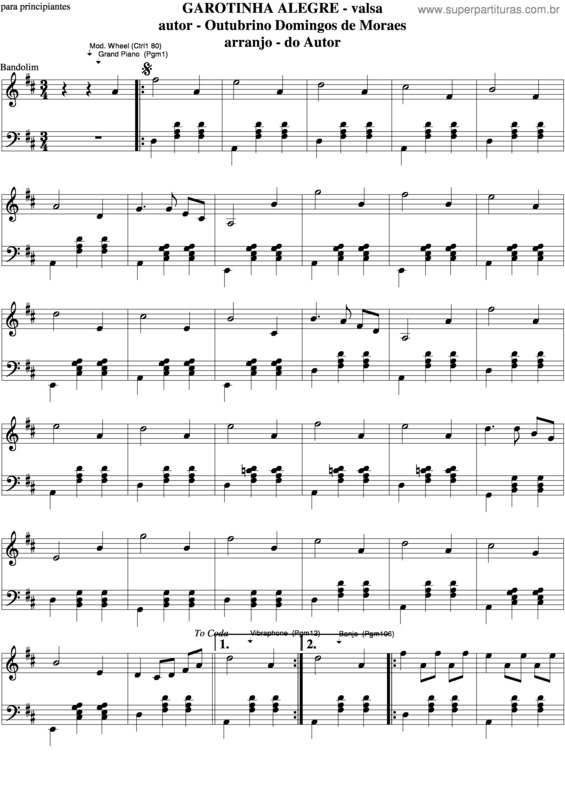 Partitura da música Garotinha Alegre v.4