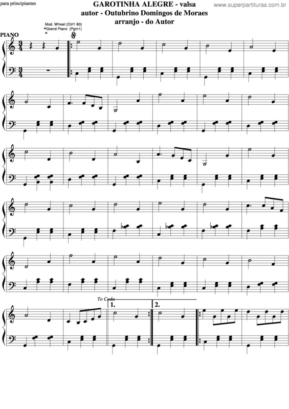 Partitura da música Garotinha Alegre v.5