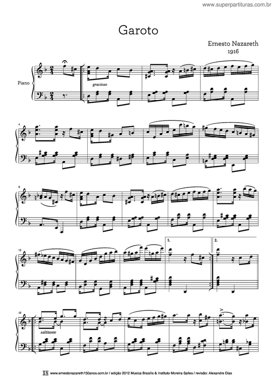 Partitura da música Garoto v.2