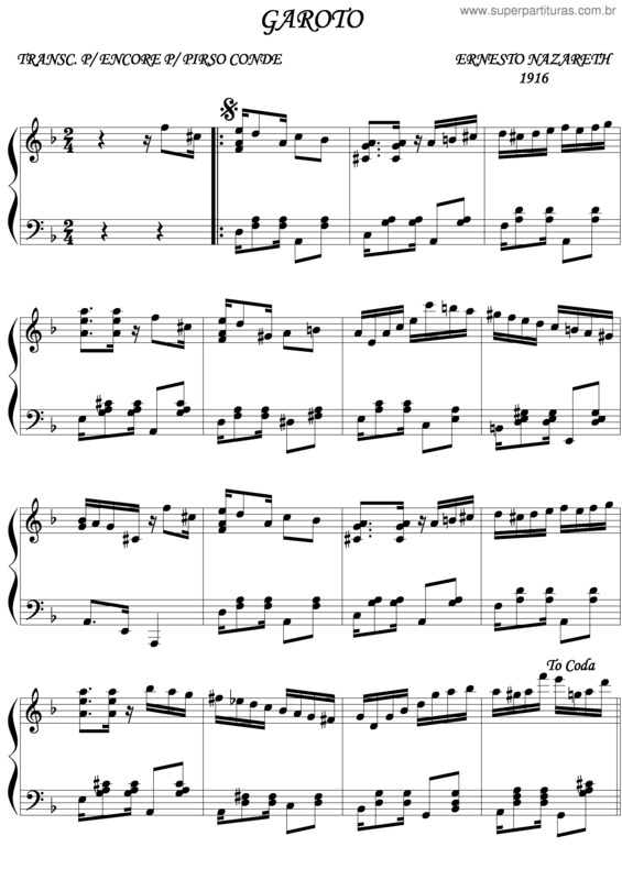 Partitura da música Garoto v.3