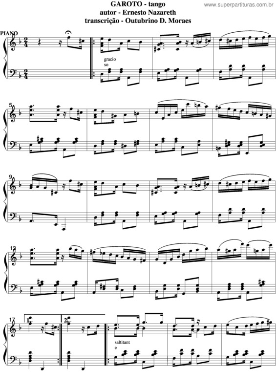 Partitura da música Garoto v.5