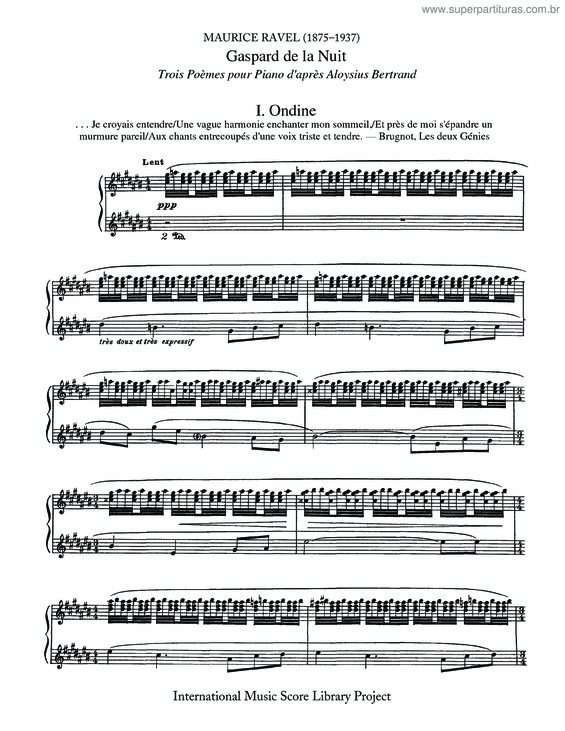 Partitura da música Gaspard de la nuit