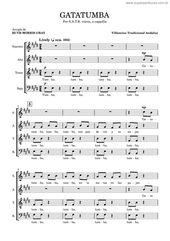 Partitura da música Gatatumba v.2