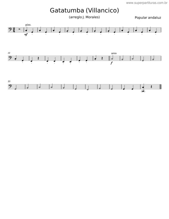 Partitura da música Gatatumba