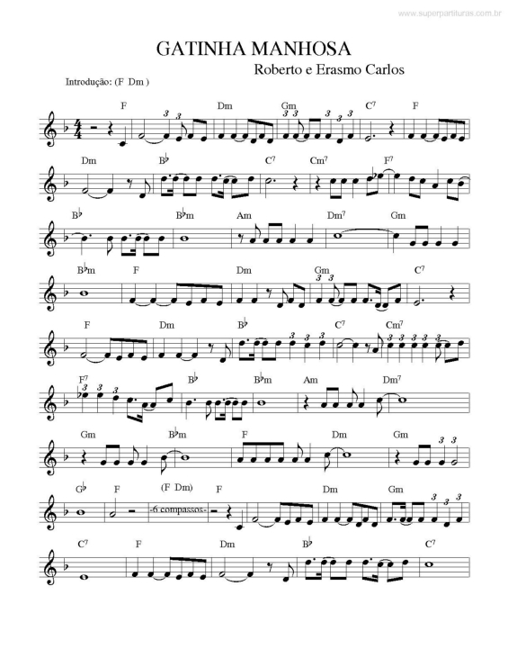 Partitura da música Gatinha Manhosa v.3