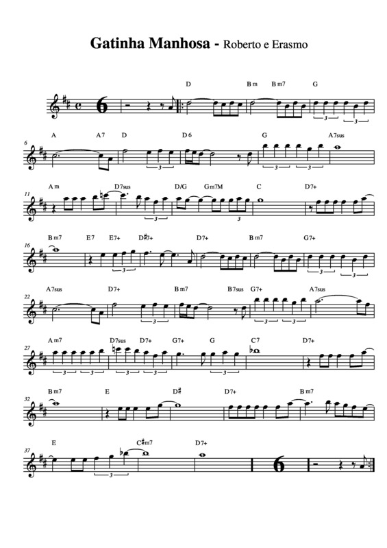 Partitura da música Gatinha Manhosa v.7