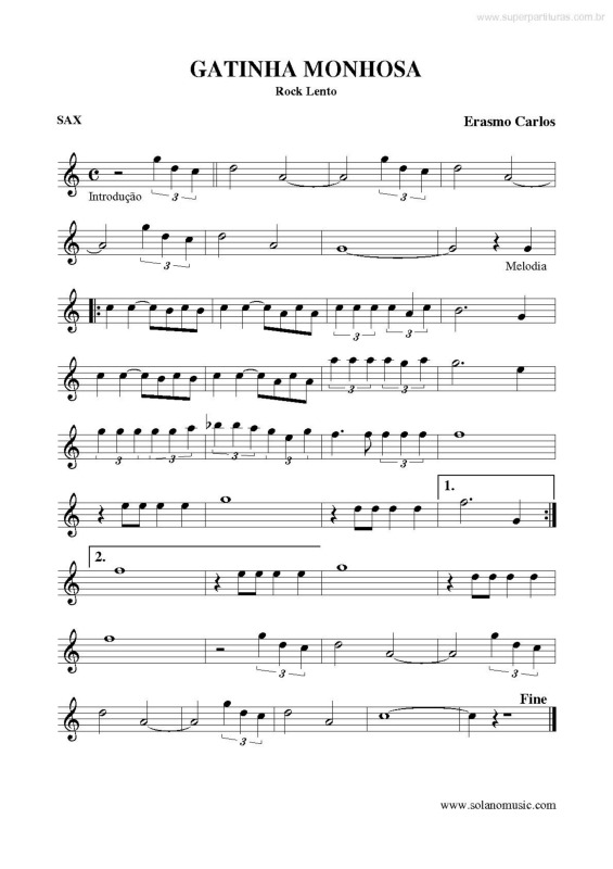 Partitura da música Gatinha Manhosa