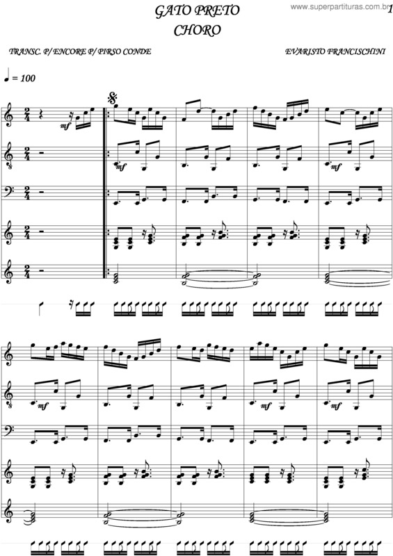 Partitura da música Gato Preto v.4