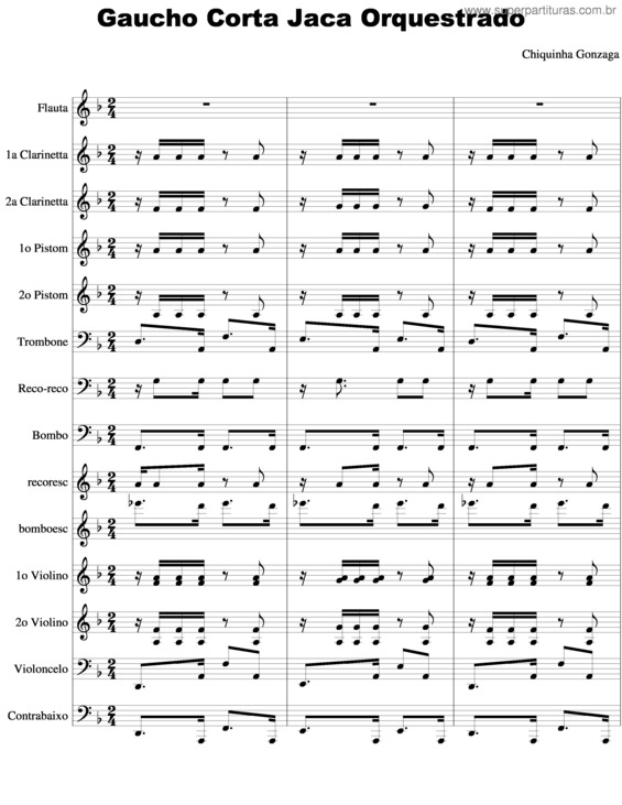 Partitura da música Gaucho Corta Jaca v.8