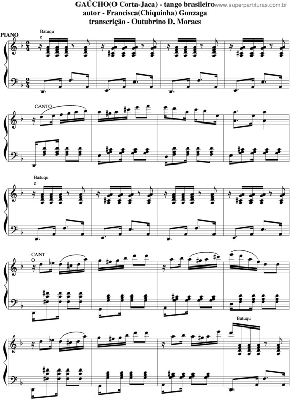 Partitura da música Gaucho Corta Jaca v.9