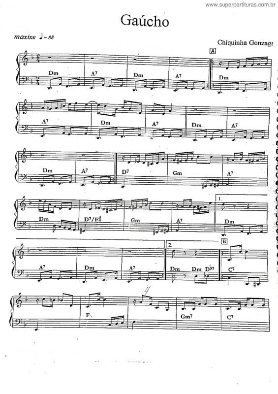Partitura da música Gaúcho v.3