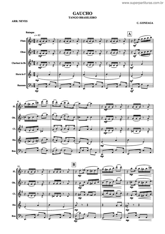 Partitura da música Gaucho v.4