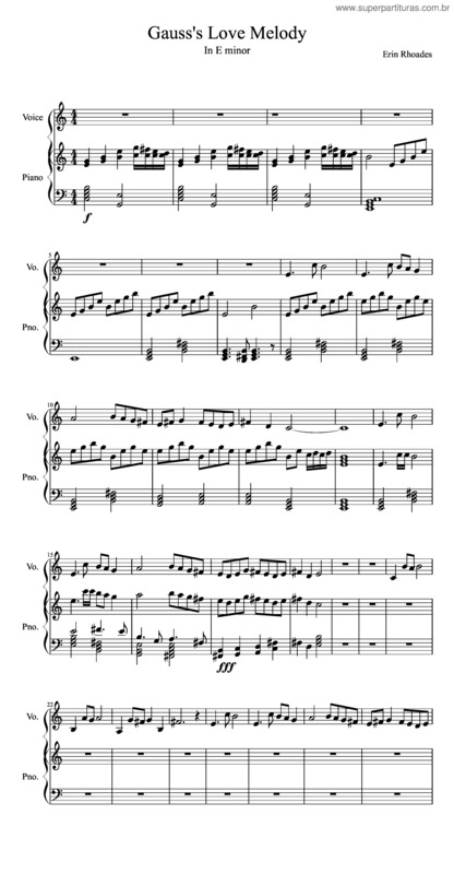 Partitura da música Gauss Love Song