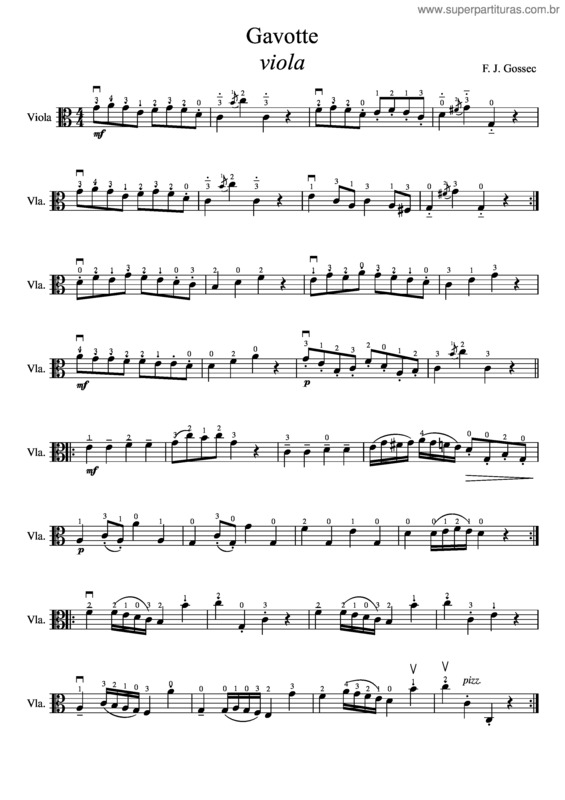 Partitura da música Gavotte For Viola