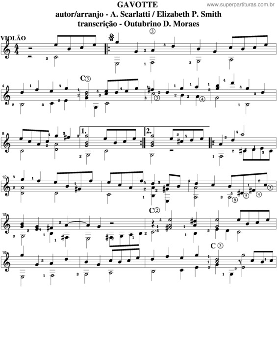 Partitura da música Gavotte v.3