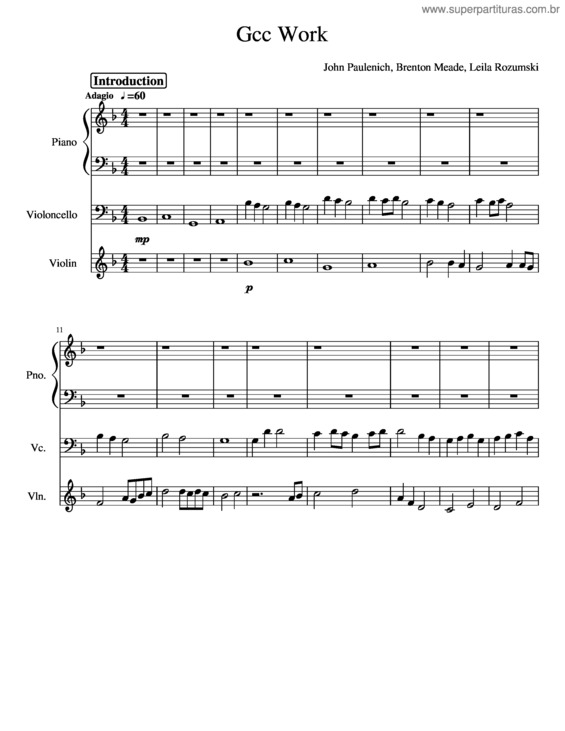 Partitura da música Gcc Project