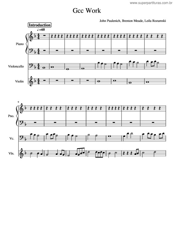 Partitura da música Gcc_Work