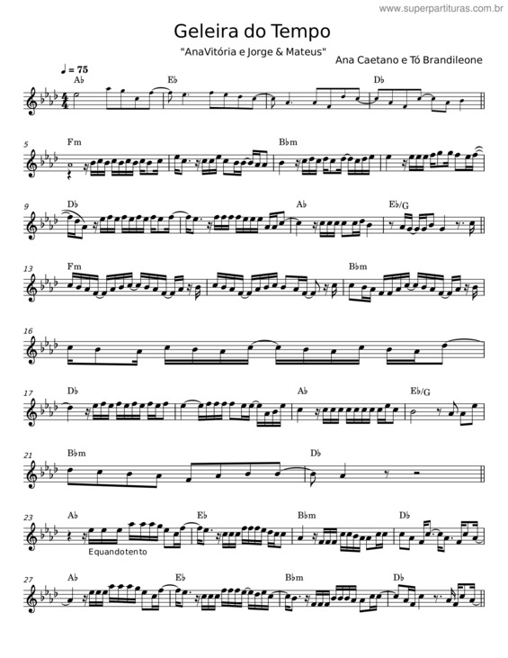 Partitura da música Geleira Do Tempo