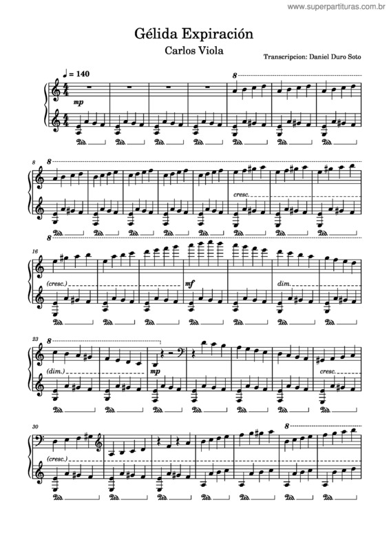 Partitura da música Gélida Expiración – Carlos Viola Gélida Expiración