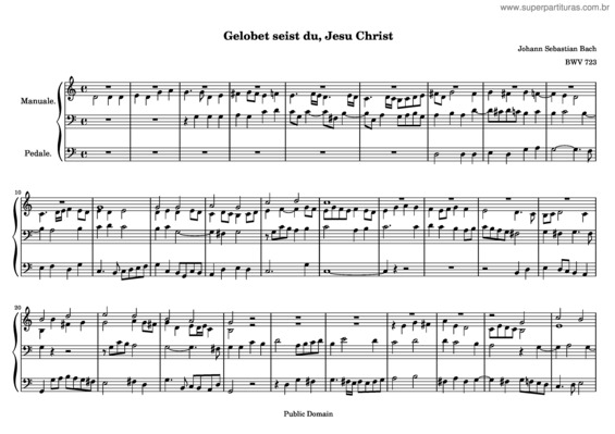 Partitura da música Gelobet seist du, Jesu Christ v.2