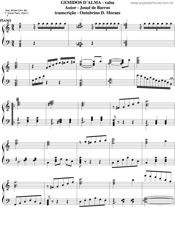 Partitura da música Gemidos D´Alma v.2