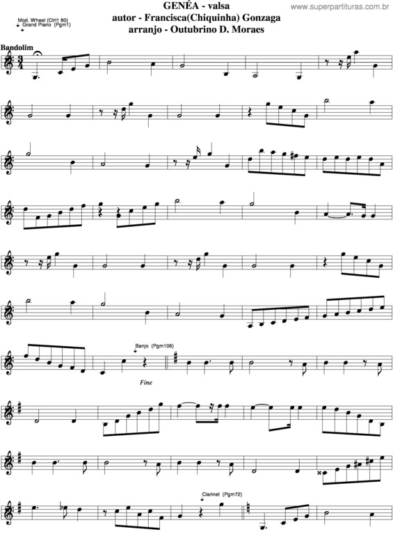 Partitura da música Genéa v.2