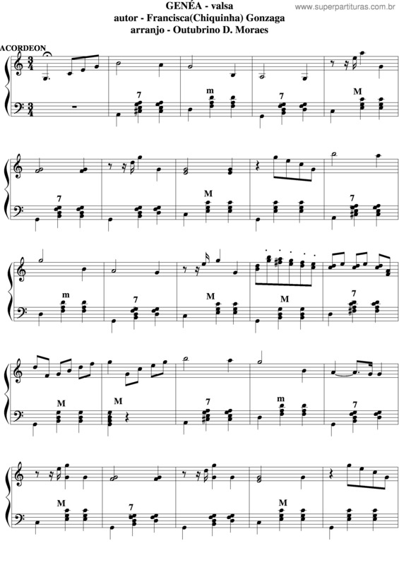 Partitura da música Genéa