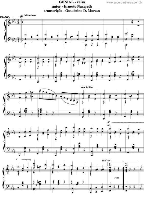 Partitura da música Genial v.3