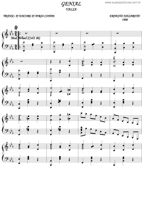 Partitura da música Genial