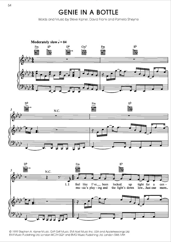 Partitura da música Genie In A Bottle v.4