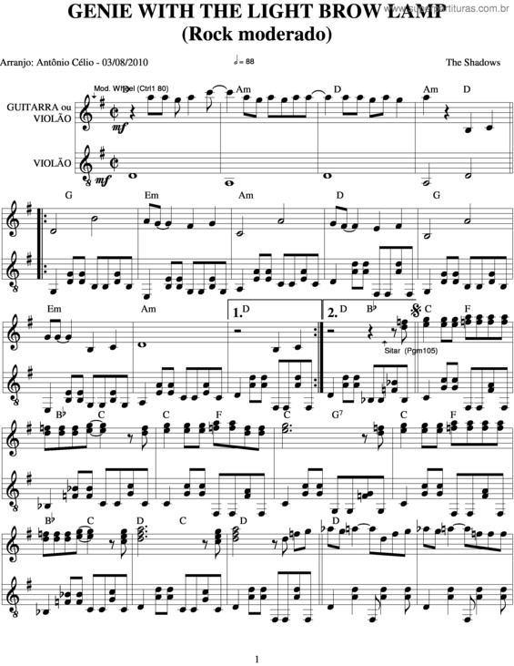 Partitura da música Genie With The L. B. Lamp