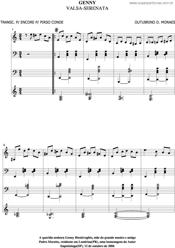 Partitura da música Genny v.2