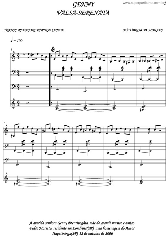 Partitura da música Genny v.3