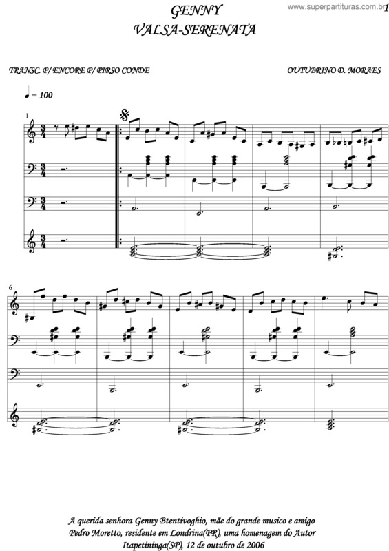 Partitura da música Genny v.3