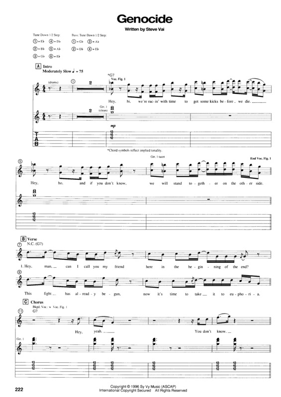 Partitura da música Genocide