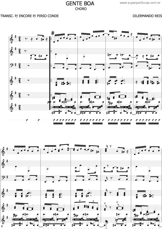 Partitura da música Gente Boa v.2