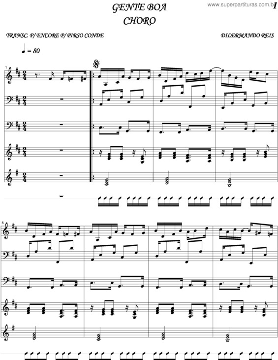 Partitura da música Gente Boa v.3