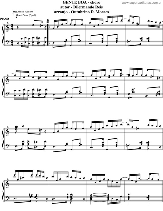 Partitura da música Gente Boa v.5