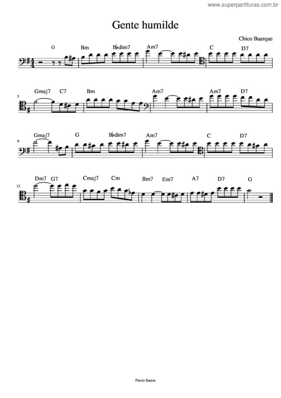 Partitura da música Gente Humilde Solo