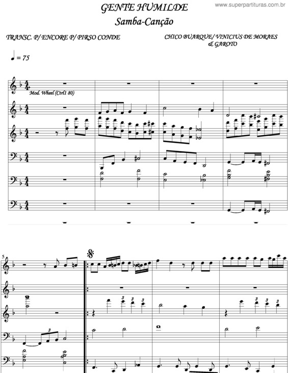 Partitura da música Gente Humilde v.14