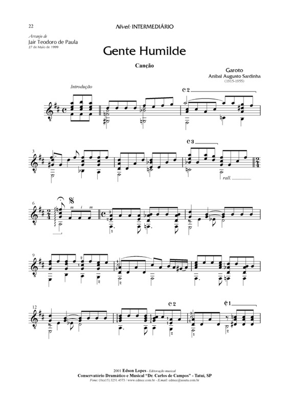 Partitura da música Gente Humilde v.17